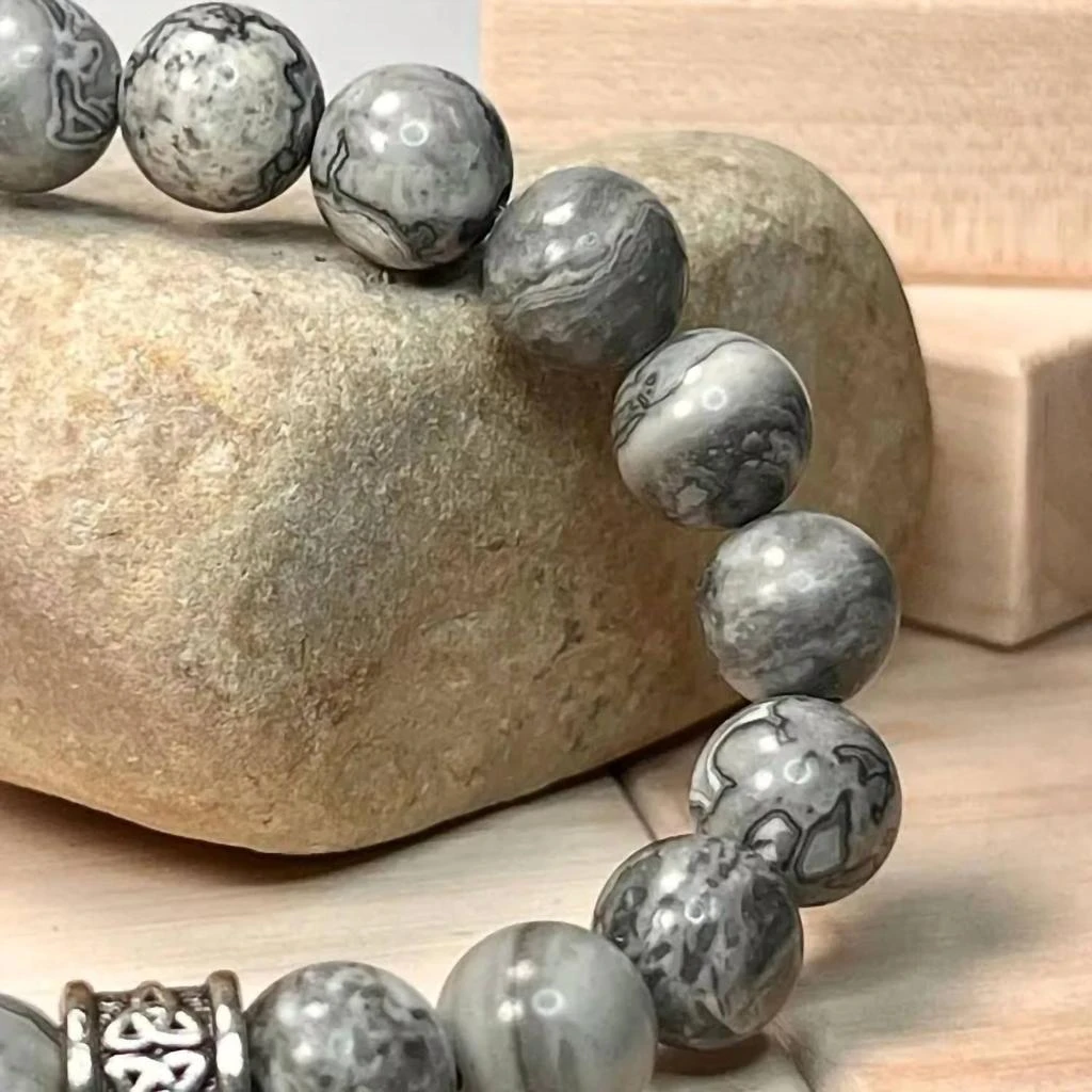 FAIRE Faire - MAPSTONE JASPER GEMSTONE TRINITY BRACELET 2