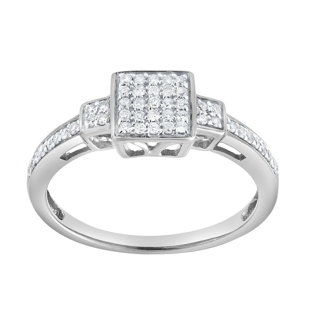 LuvMyJewelry Solvienne 0.25 Ct Natural Diamond 10K Gold Ring