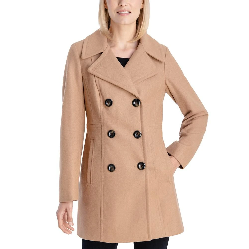 Anne Klein Women's Double-Breasted Wool Blend Peacoat, Created for Macy's 1