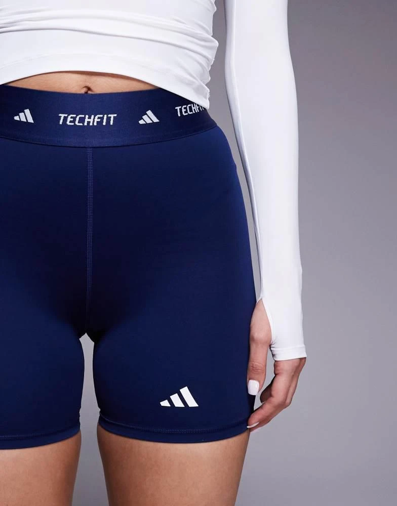 Adidas adidas Training TechFit booty shorts in navy 4