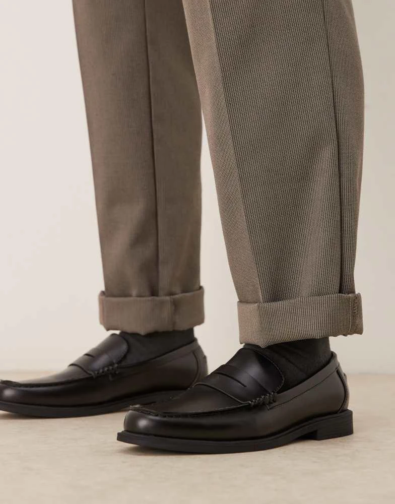 ASOS ASOS DESIGN penny loafers in black 1