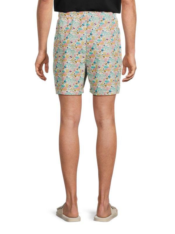 WeSC Austin Retro-Print Drawstring Shorts