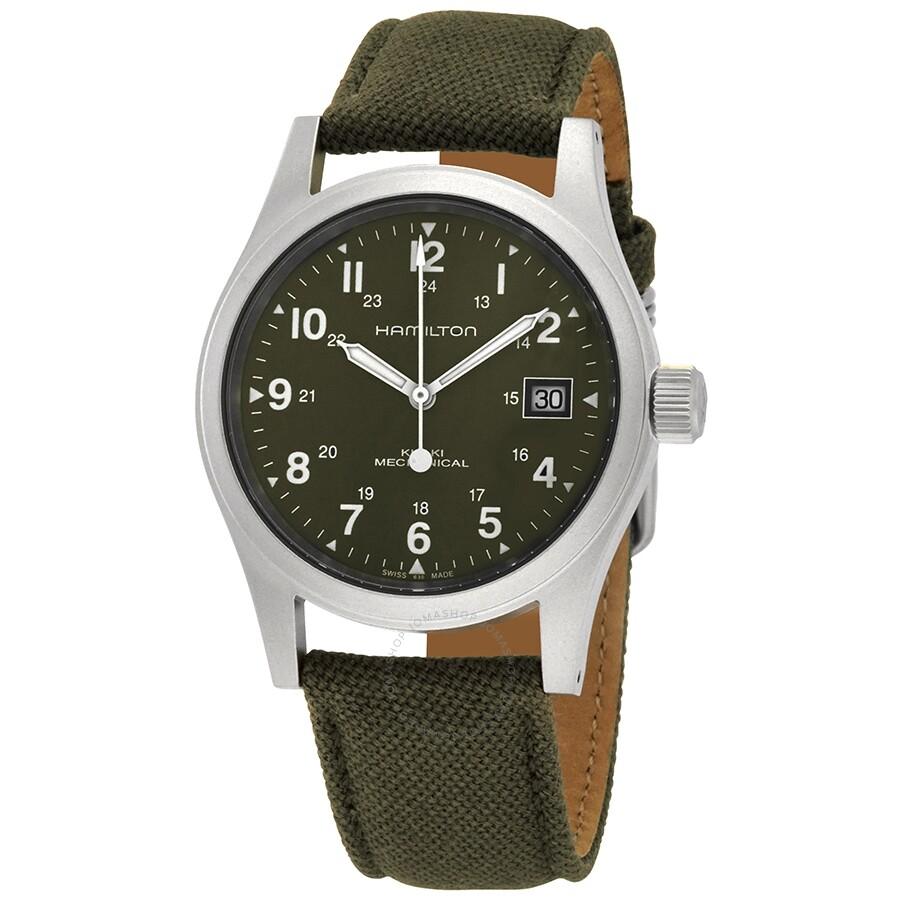 Hamilton Khaki Field Mechanical Green Dial Men's Watch H69439363