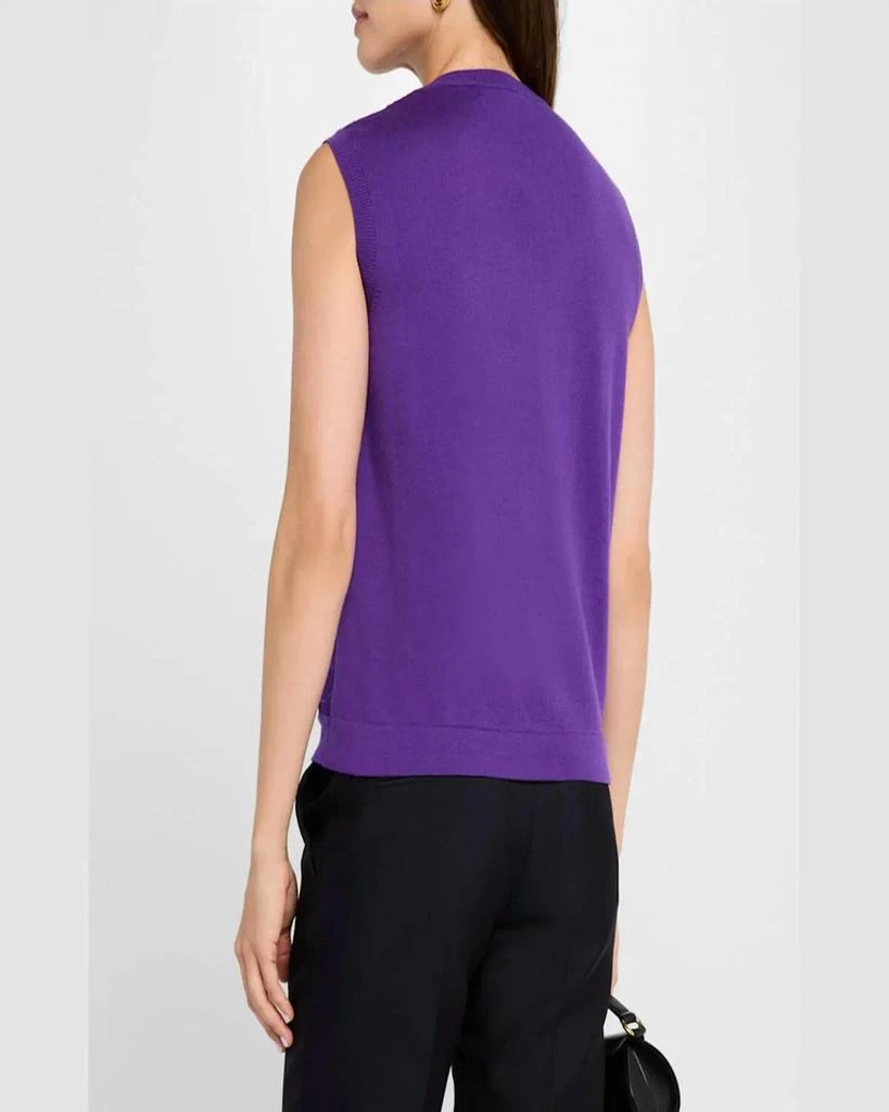 Oscar de la Renta Oscar De La Renta - Peony Guipure Inset Tank Sweater 3