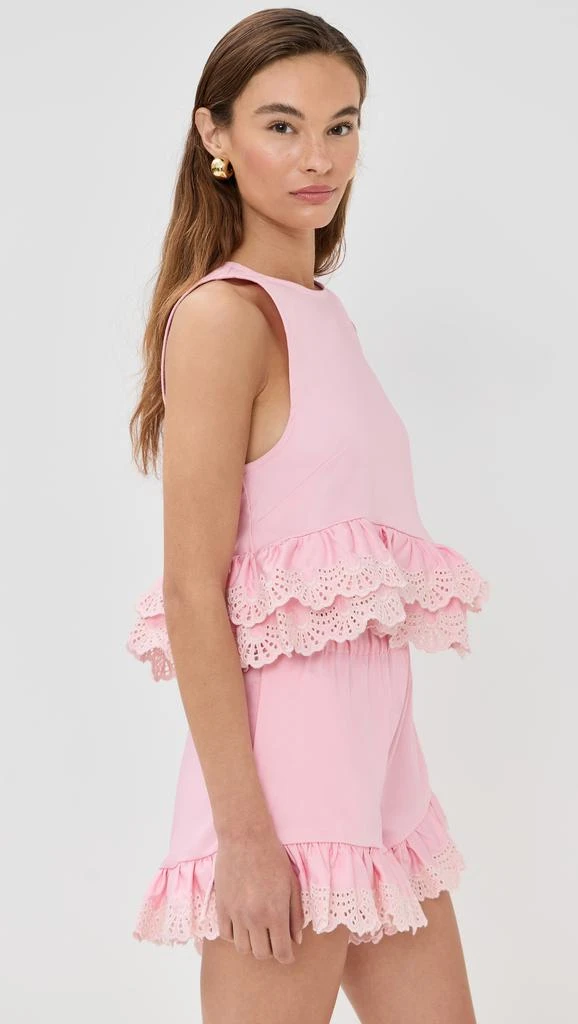 Kika Vargas Li Top Pale Pink Cotton + White Embroidery 3