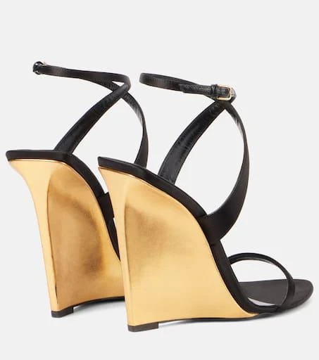 Yves Saint Laurent Salomé 110 crêpe satin wedge sandals 2