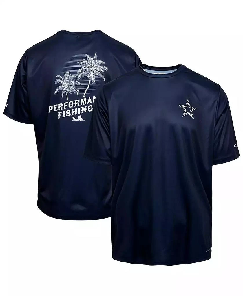 Columbia Men's Navy Dallas Cowboys Terminal Tackle Performance Fishing Omni-Shade T-Shirt 1