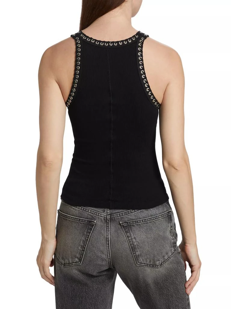 Re/Done Whipstitch Ribbed Cotton Tank Top 5