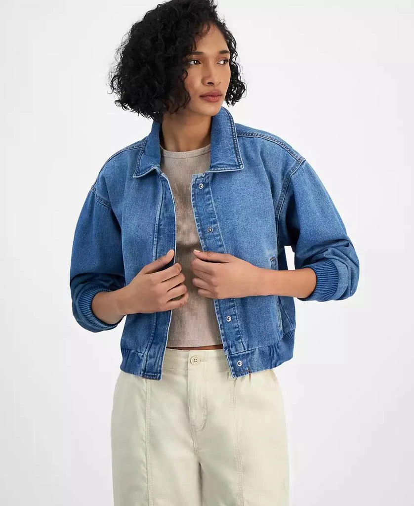 Celebrity Pink Juniors' Denim Bomber Jacket 1