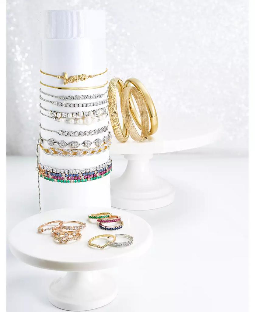 Italian Gold Stretch Bangle Bracelet in 14k Yellow, White or Rose Gold, Made in Italy