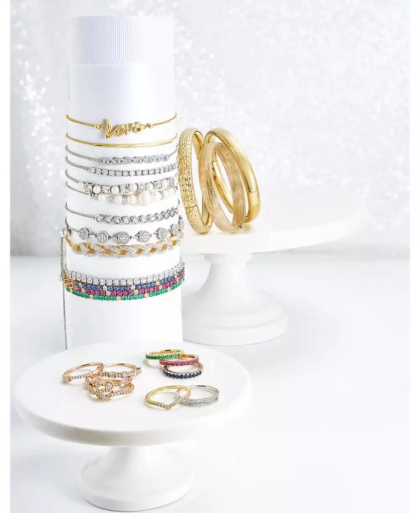 Italian Gold Stretch Bangle Bracelet in 14k Yellow, White or Rose Gold, Made in Italy 2