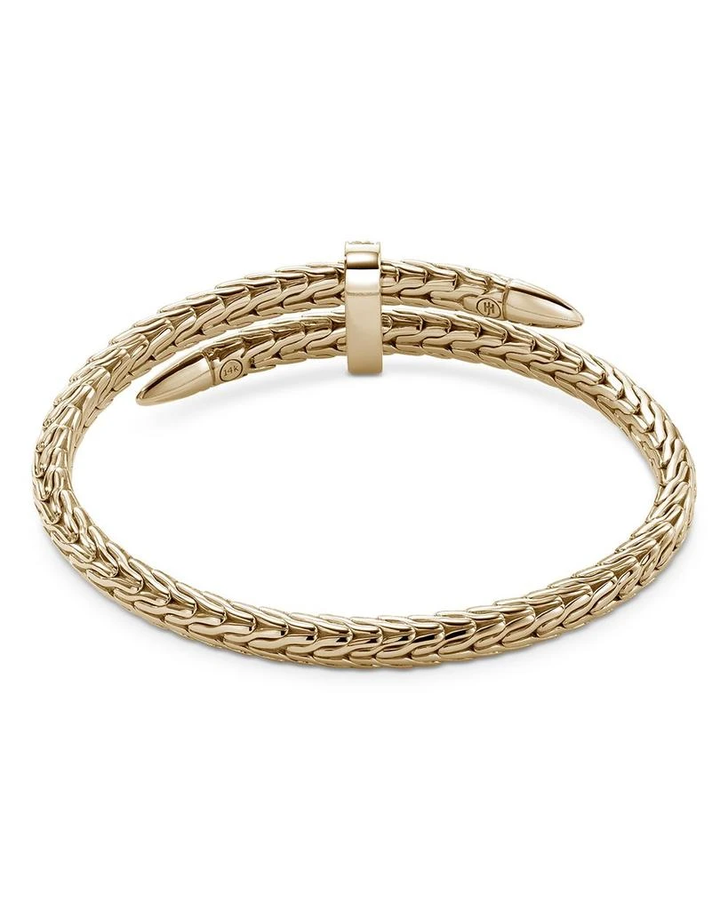 John Hardy 14K Yellow Gold Spear Diamond Woven Cuff Bracelet 5