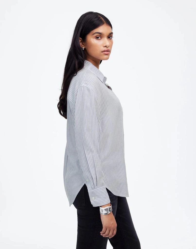 Madewell Drapey Long-Sleeve Popover Shirt in Stripe 3
