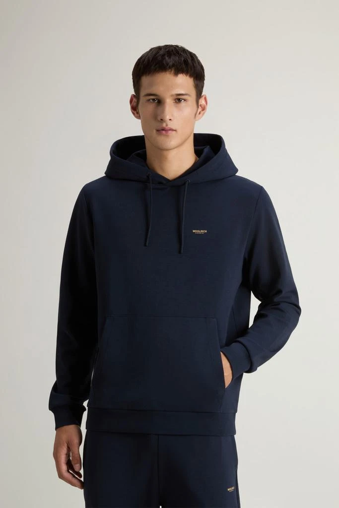 Woolrich Hooded Sweatshirt in Cotton-Blend Interlock - Men - Black 1