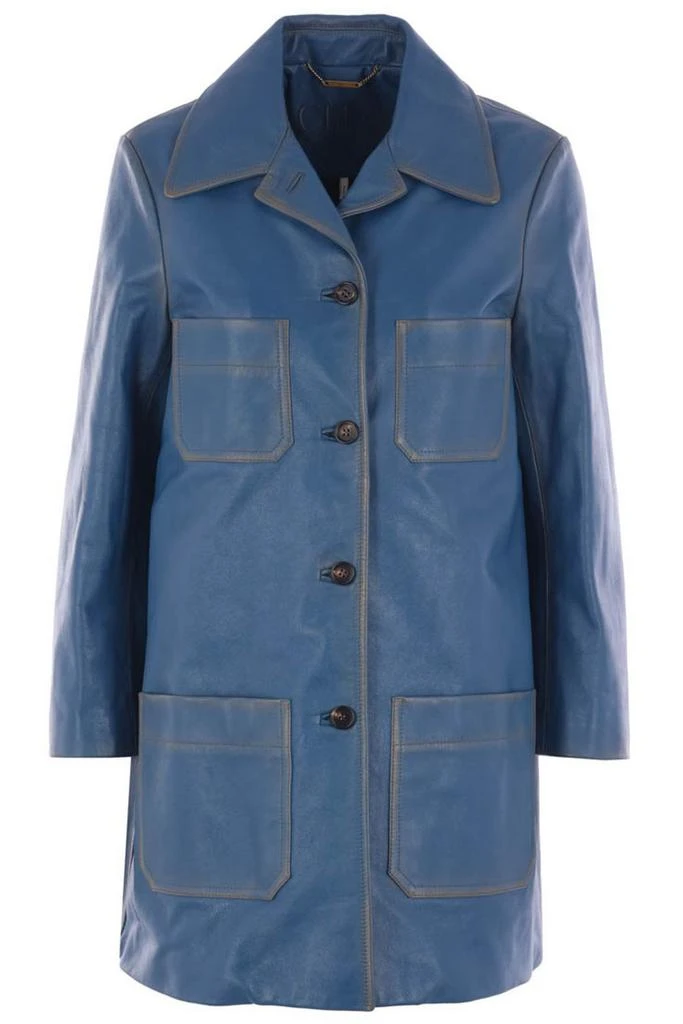 Chloé Chloé Single-Breasted Leather Coat 1