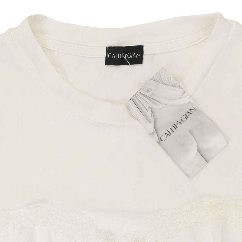 Callipygian CALLIPYGIAN LACE TRIM BUSTIER WHITE T-SHIRT 3