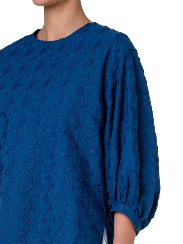 Akris Embroidered Blouson Blouse 4