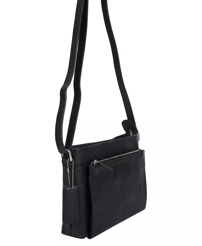 Mancini Leather Goods Pebble Loretta Leather Crossbody Handbag with Organizer 3