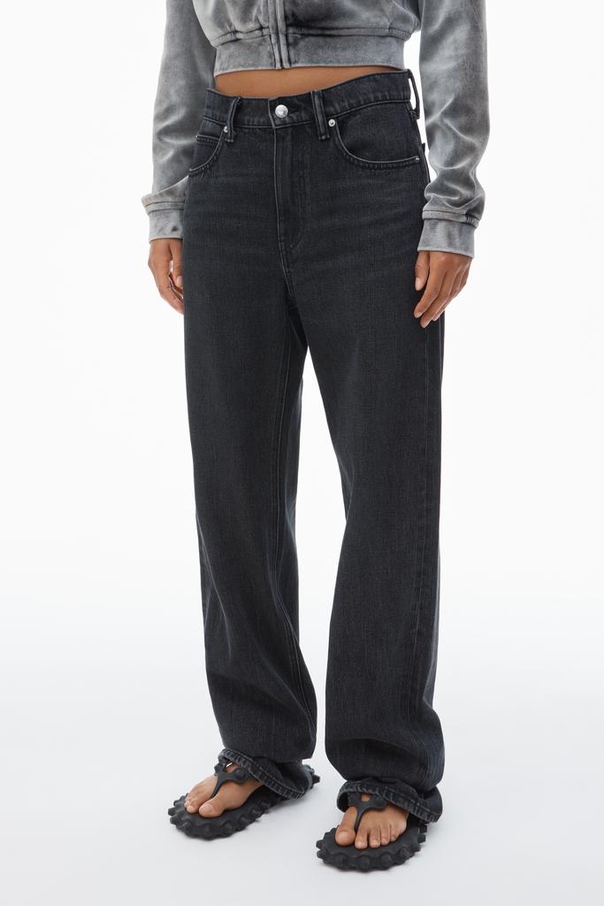 alexander wang logo high waistデニム Alexander Wang logo-embossed Jeans | Blue | FARFETCH