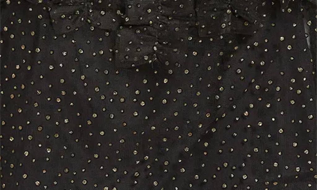 Akris Akris Punto - Embellished Sheer Ruffle Long Sleeve Tulle Top In Black-gold