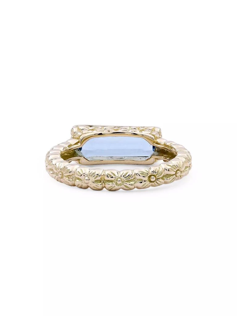 Stephen Dweck Luxury 18K Gold, Diamond & Blue Topaz Baguette Ring 3