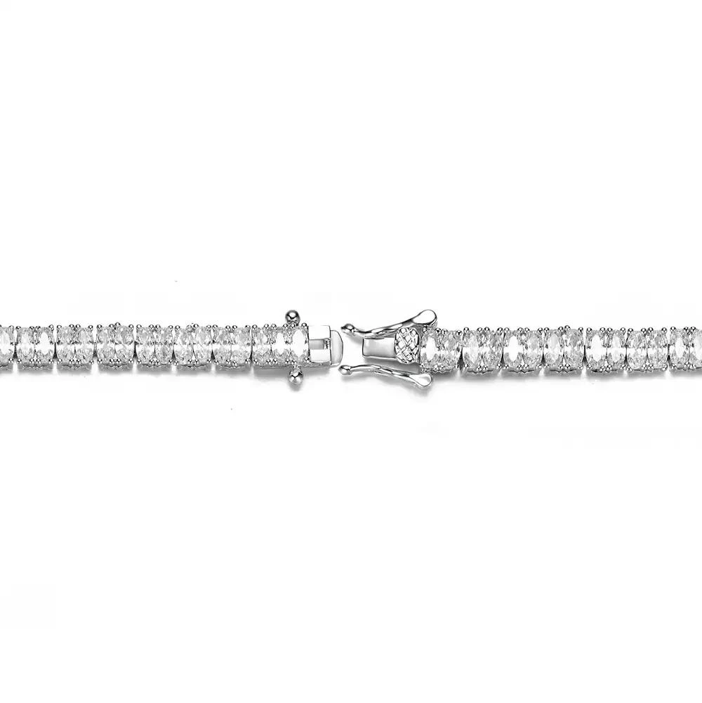 Rachel Glauber White Gold Plated with Clear Cubic Zirconias Tennis Bracelet 3