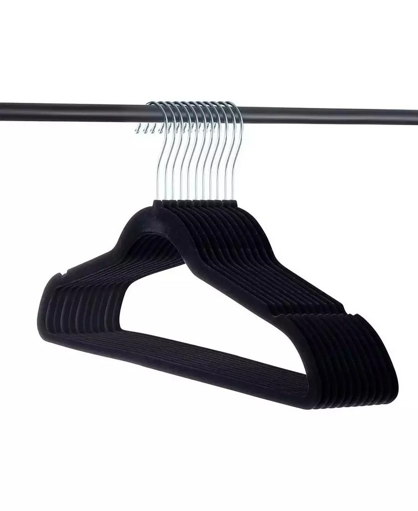 HomeIT 50-pack Velvet Hanger Ultra-Thin - 360 Degree Swivel Hook Black Hangers with Clips - Non-slip Hangers for Skirts and Pants Hangers 6