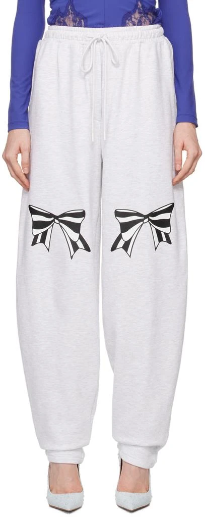 Pushbutton Gray Ribbon Printed Sweatpants 1