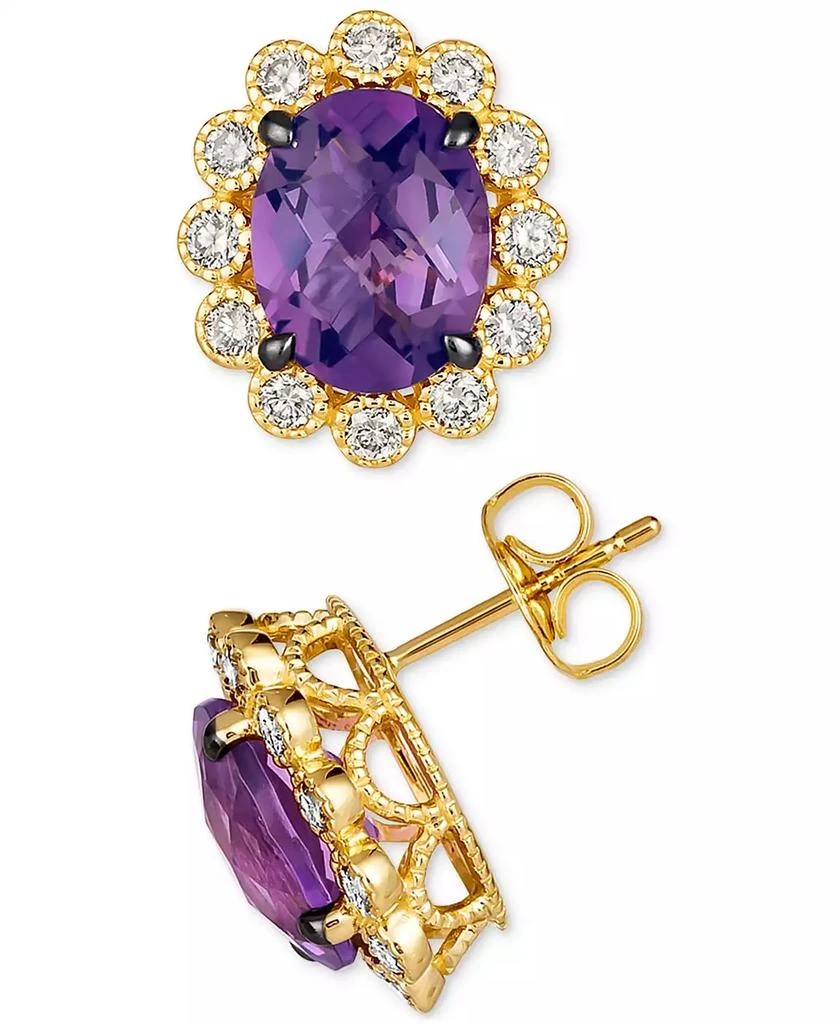 Le Vian Grape Amethyst (3-5/8 ct. t.w.) 
Nude Diamonds (1/2 ct. t.w.) Oval Halo Stud Earrings in 14k Gold 2