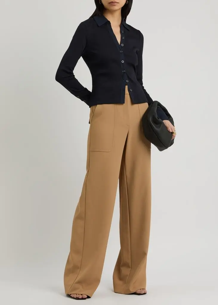VERONICA BEARD Scottie ribbed stretch-cotton top 4