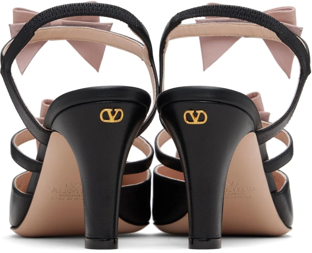 Valentino Black Slingback Leather Bow Heels 2