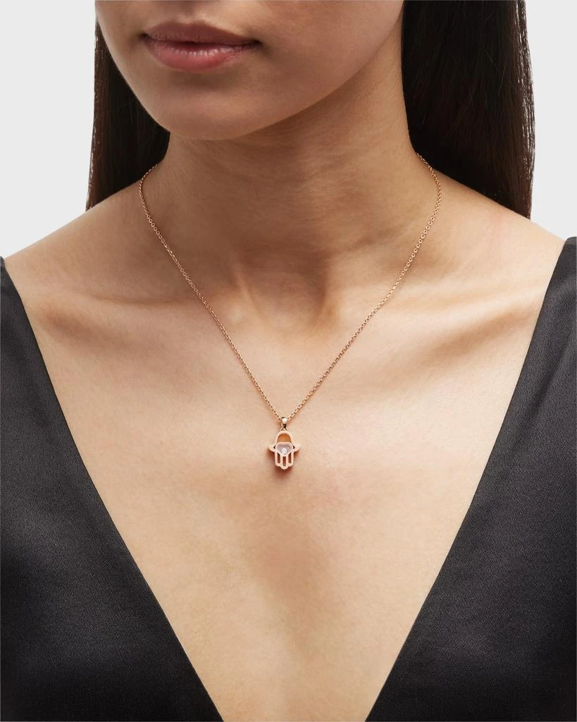 Chopard Happy Diamonds 18K Rose Gold Diamond Hamsa Pendant Necklace 2
