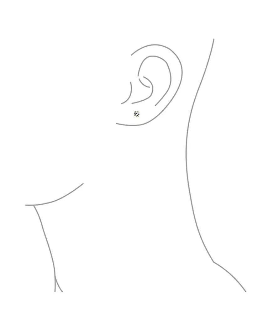 Bling Jewelry Tiny14K Yellow Gold .40CT Tiny Round Cubic Zirconia Solitaire CZ Stud Earrings 4