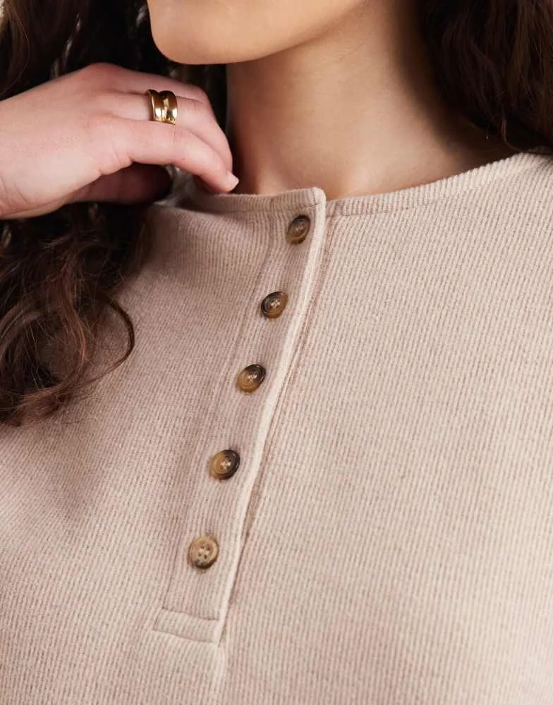 Miss Selfridge Miss Selfridge henley top co-ord in oatmeal rib 4