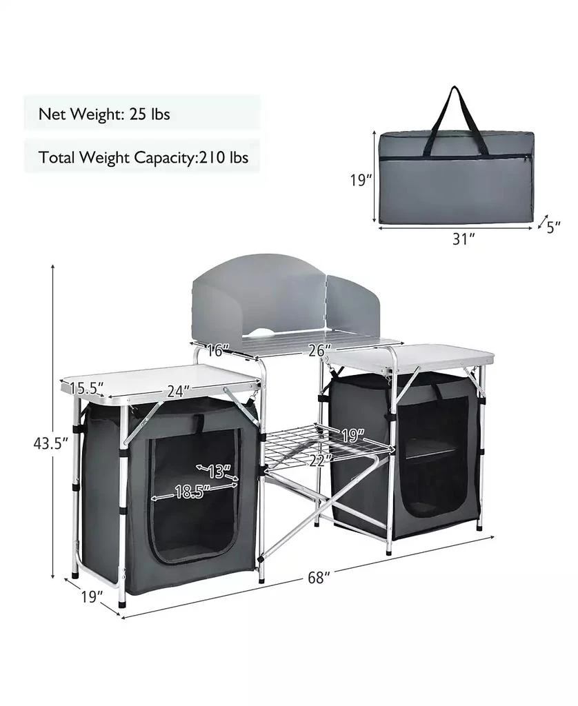 KUYOTQ Folding Camping Table with Storage Organizer 8