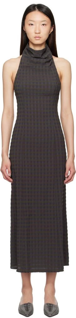 Paloma Wool Brown & Blue Olin Maxi Dress 1