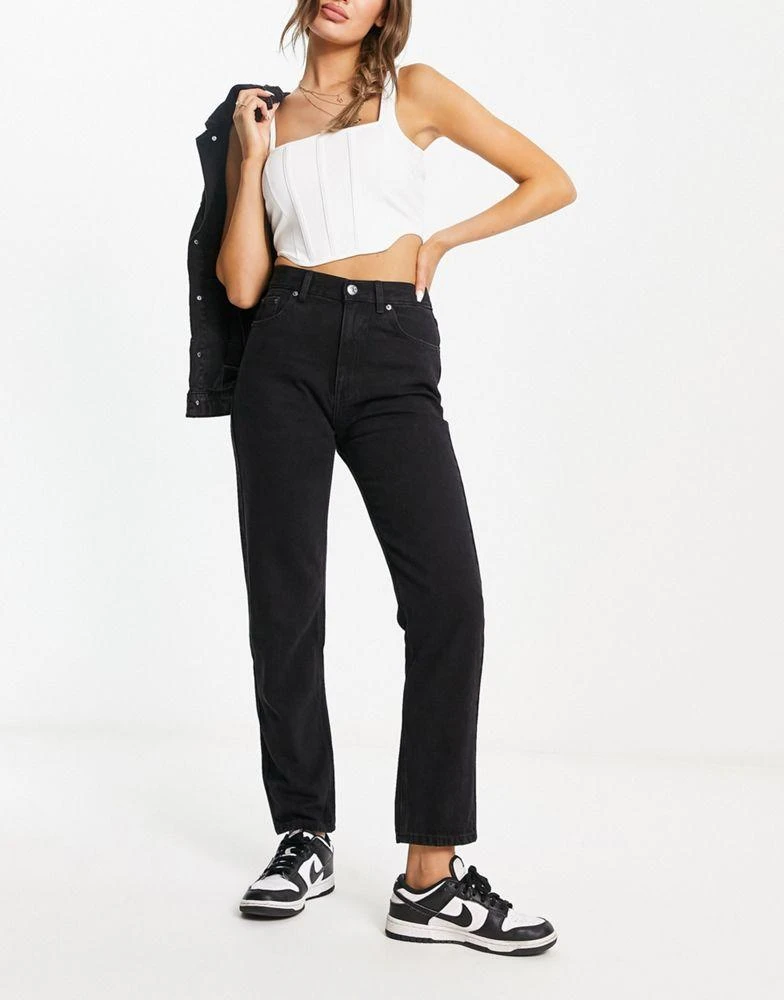 Pull&Bear Pull&Bear high waisted mom jean in black 1