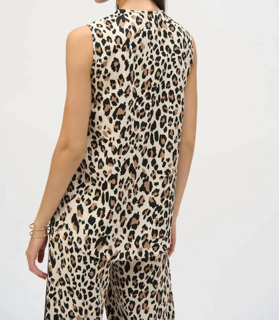 JOSEPH RIBKOFF Joseph Ribkoff - Leopard V-neck Sleeveless Pullover 2