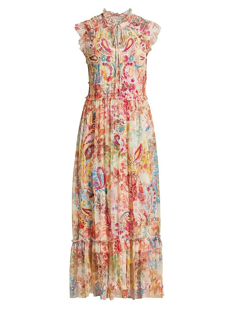 Johnny Was Mazzy Embroidered Mesh Dress 1