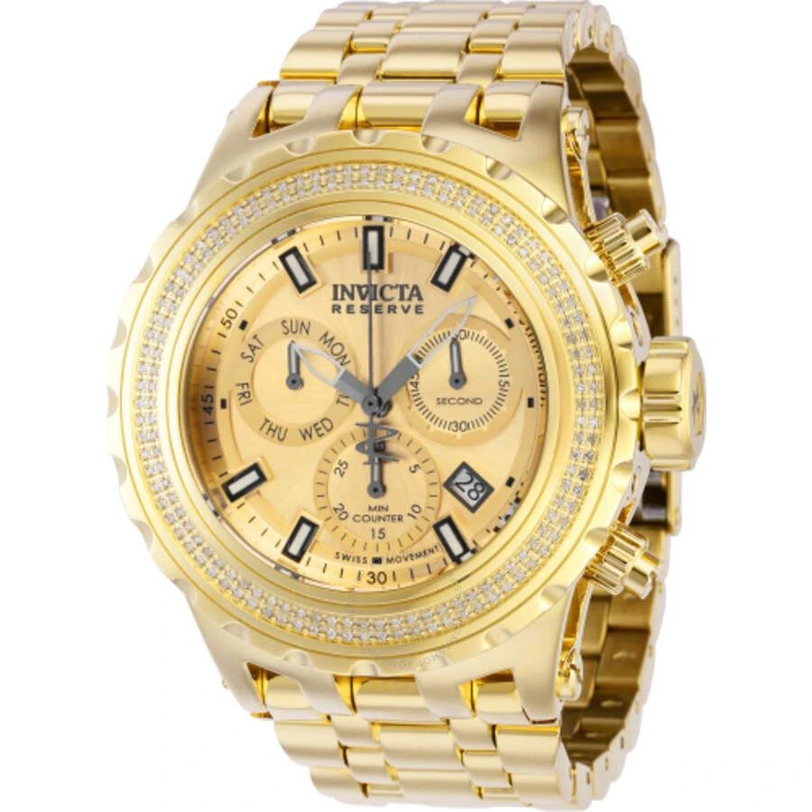 Invicta Reserve Specialty Subaqua Chronograph Quartz Diamond Gold Dial Men's Watch 37325 1