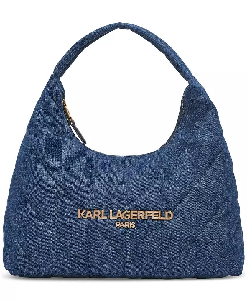 Karl Lagerfeld Paris Voyage Quilted Denim Hobo Bag 1