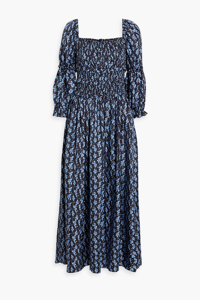 shrimps Harper shirred floral-print silk-twill maxi dress