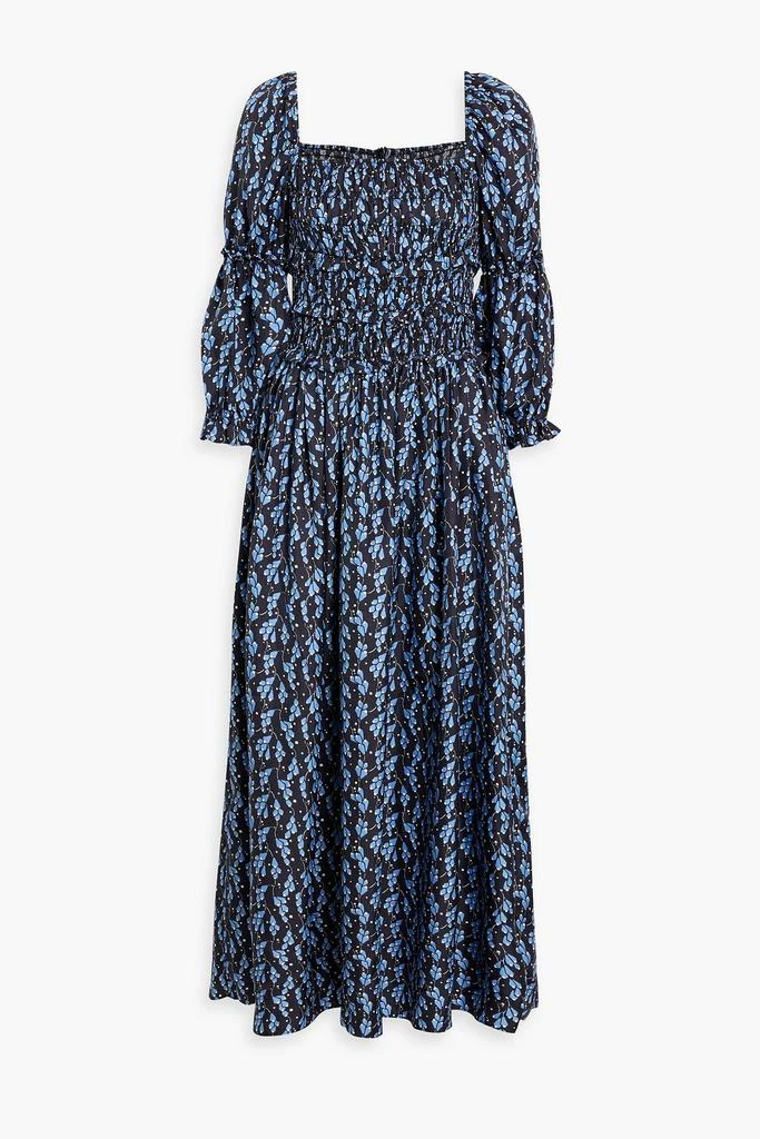 shrimps Harper shirred floral-print silk-twill maxi dress 1