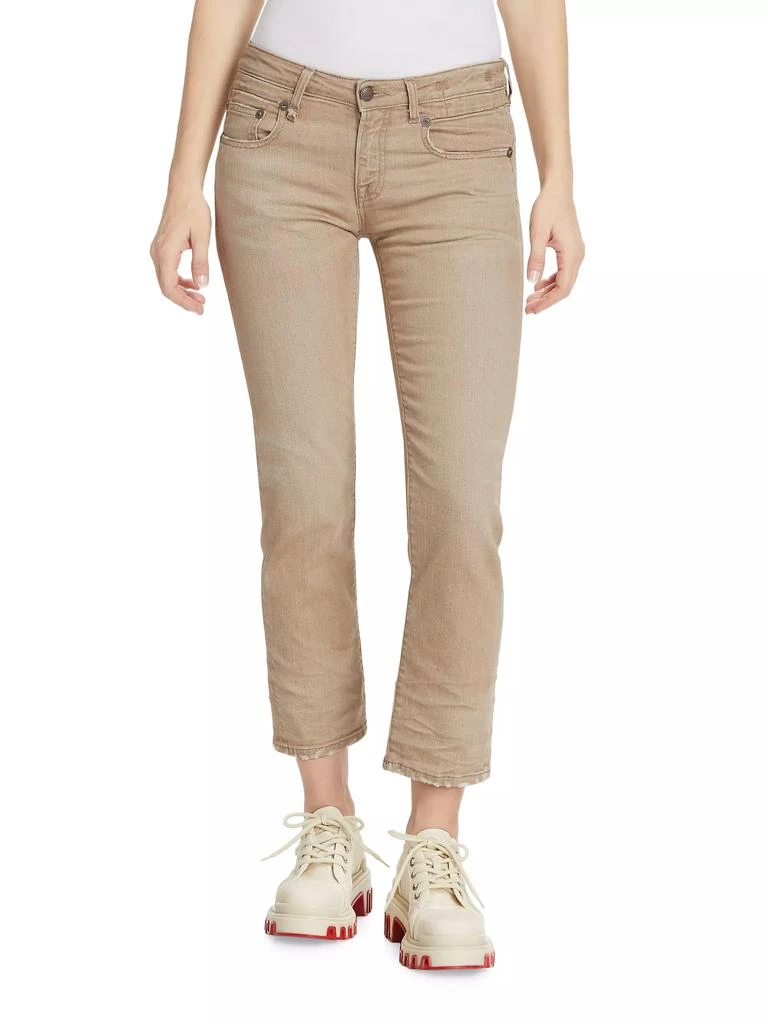 R13 Cropped Cotton-Blend Straight-Leg Jeans 3