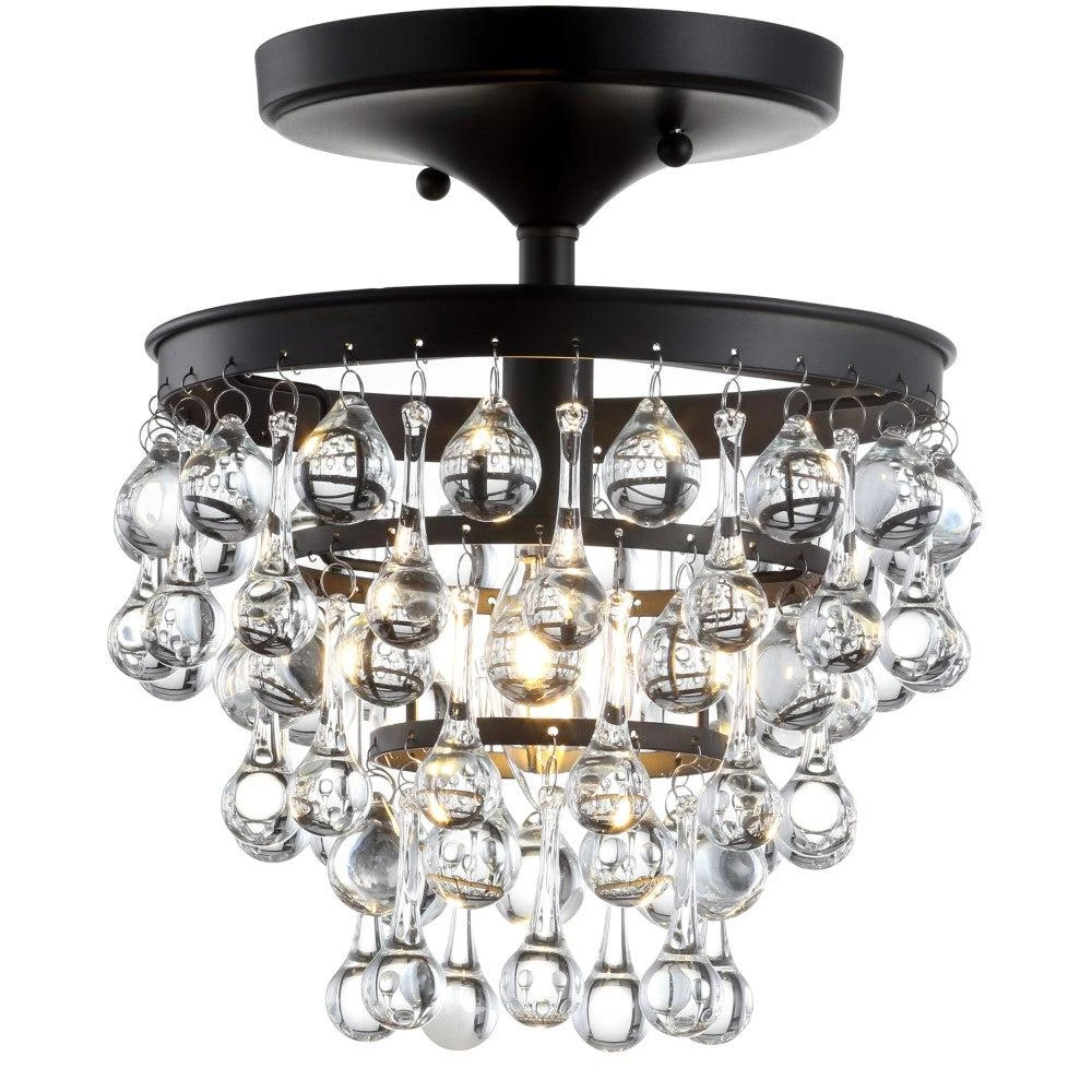 JONATHAN Y Toronto 10" Metal/Crystal LED Flush Mount 2