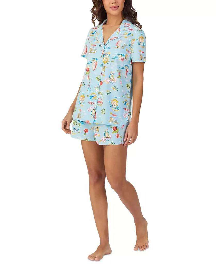 Cuddl Duds Women's Printed Short-Sleeve Boxer Pajama Set 3