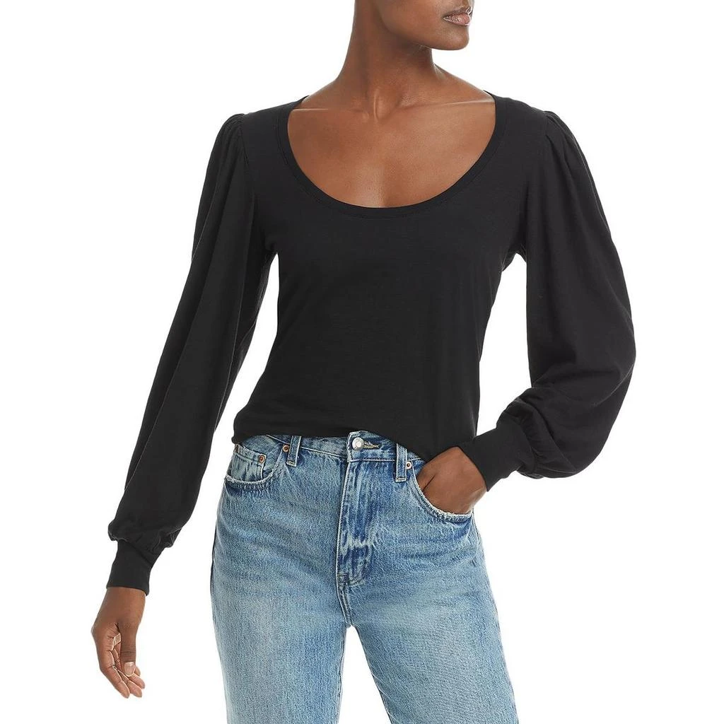 Paige Sylvie Womens Puff Sleeves Jersey T-Shirt 1