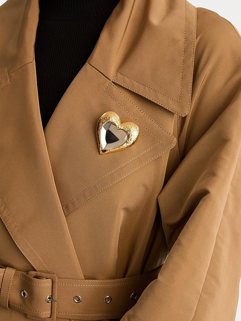 Oscar de la Renta 24K-Gold-Plated 
Glass Crystal Heart Brooch 2