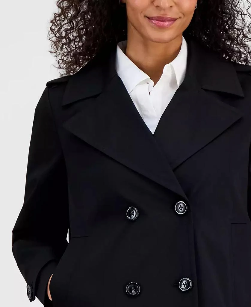 London Fog Petite Short Double-Breasted Trench Coat 3