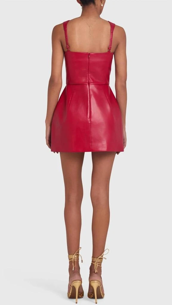 Amanda Uprichard Amanda Uprichard - Bethany Faux Leather Skort Romper 3